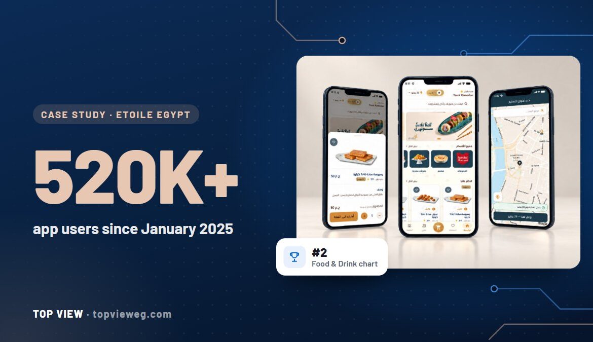 Etoile Egypt app screens with the 520,000+ app users figure